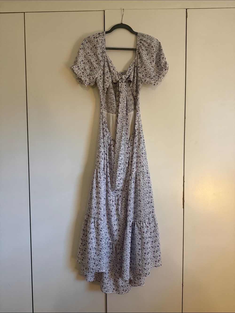 ALTR’D STATE Floral Puff-Sleeve Maxi Dress in Light Lavender - Picture 4 of 5